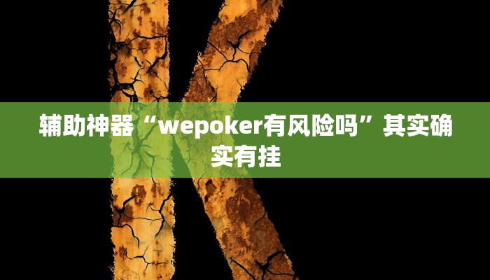 辅助神器“wepoker有风险吗”其实确实有挂