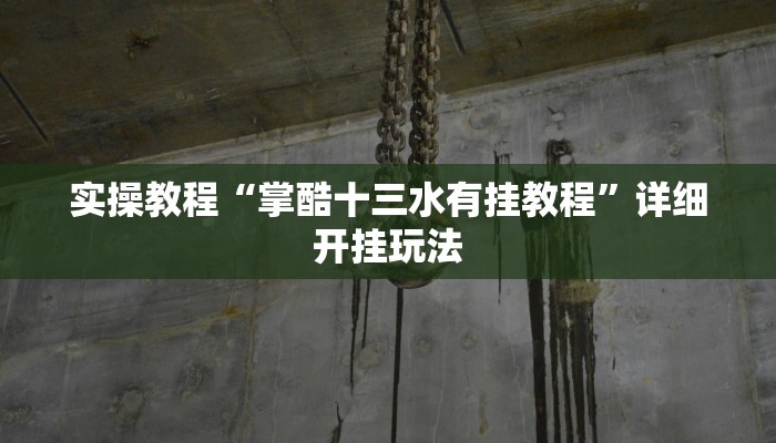 实操教程“掌酷十三水有挂教程”详细开挂玩法