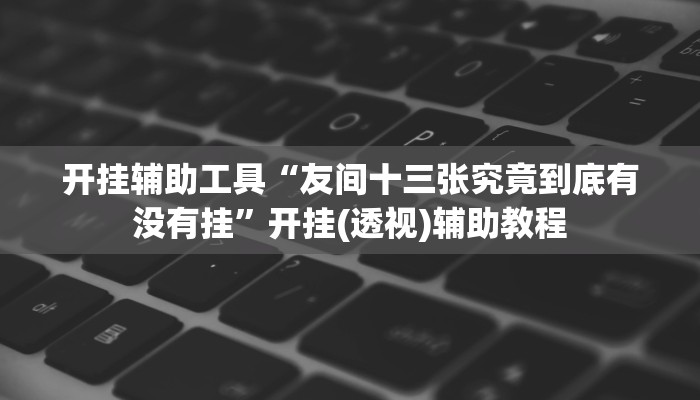 开挂辅助工具“友间十三张究竟到底有没有挂”开挂(透视)辅助教程