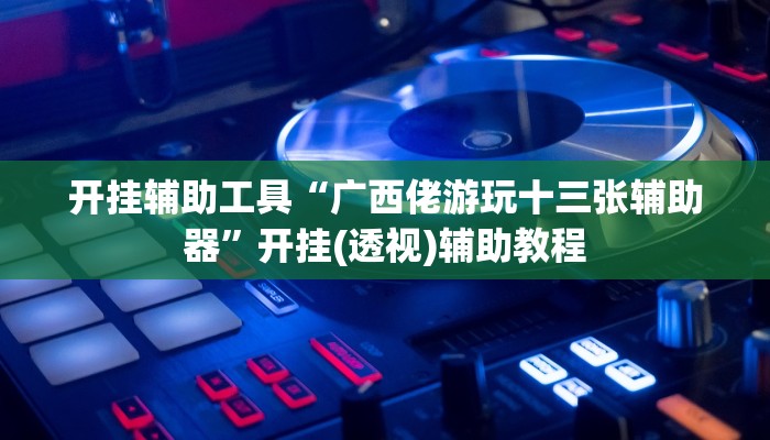 开挂辅助工具“广西佬游玩十三张辅助器”开挂(透视)辅助教程