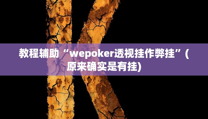 教程辅助“wepoker透视挂作弊挂”(原来确实是有挂)