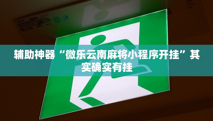 辅助神器“微乐云南麻将小程序开挂”其实确实有挂