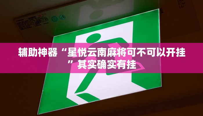 辅助神器“星悦云南麻将可不可以开挂”其实确实有挂