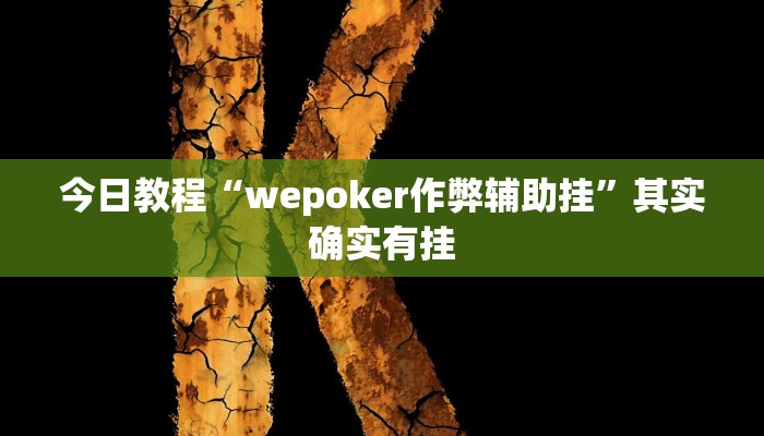 今日教程“wepoker作弊辅助挂”其实确实有挂