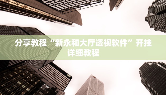 分享教程“新永和大厅透视软件”开挂详细教程