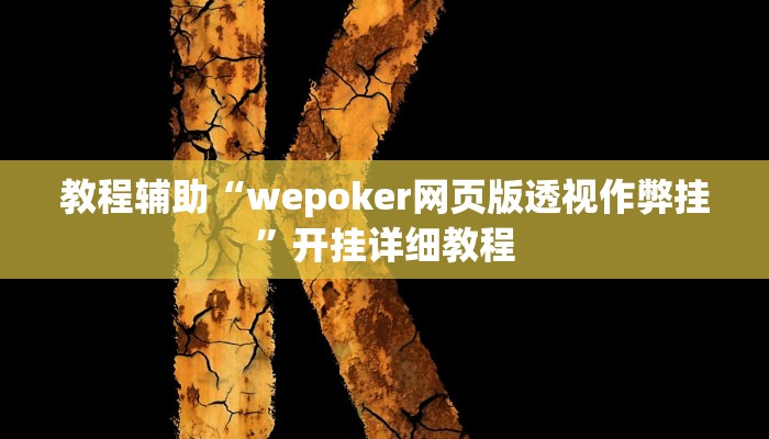 教程辅助“wepoker网页版透视作弊挂”开挂详细教程