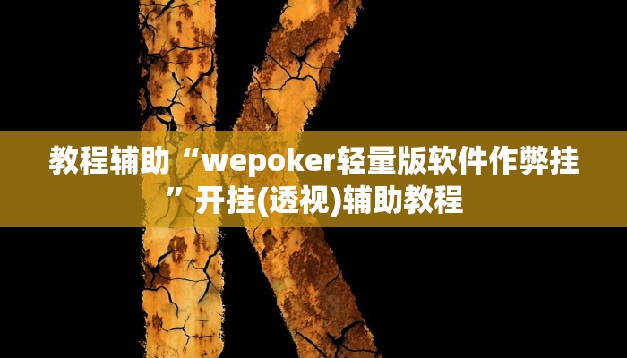 教程辅助“wepoker轻量版软件作弊挂”开挂(透视)辅助教程