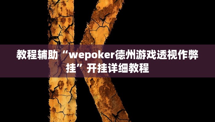 教程辅助“wepoker德州游戏透视作弊挂”开挂详细教程