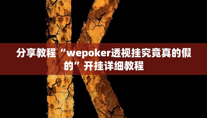 分享教程“wepoker透视挂究竟真的假的”开挂详细教程