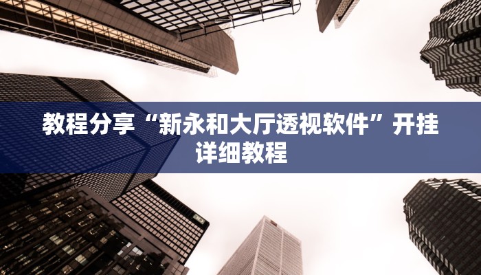 教程分享“新永和大厅透视软件”开挂详细教程