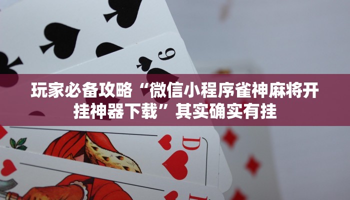 玩家必备攻略“微信小程序雀神麻将开挂神器下载”其实确实有挂