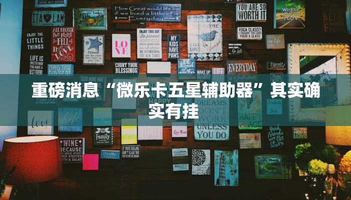 重磅消息“微乐卡五星辅助器”其实确实有挂 