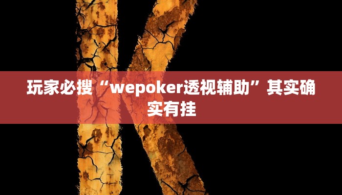 玩家必搜“wepoker透视辅助”其实确实有挂