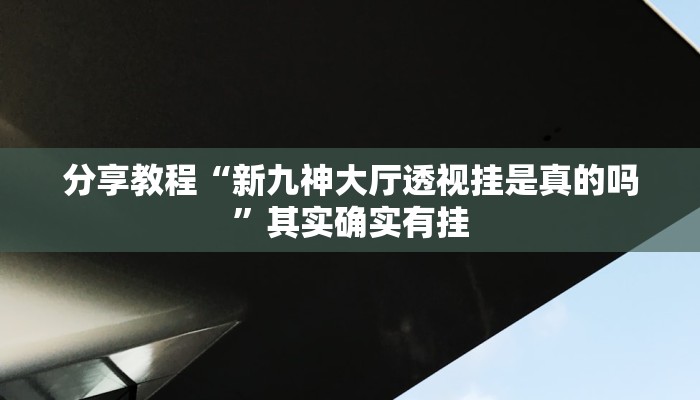 分享教程“新九神大厅透视挂是真的吗”其实确实有挂