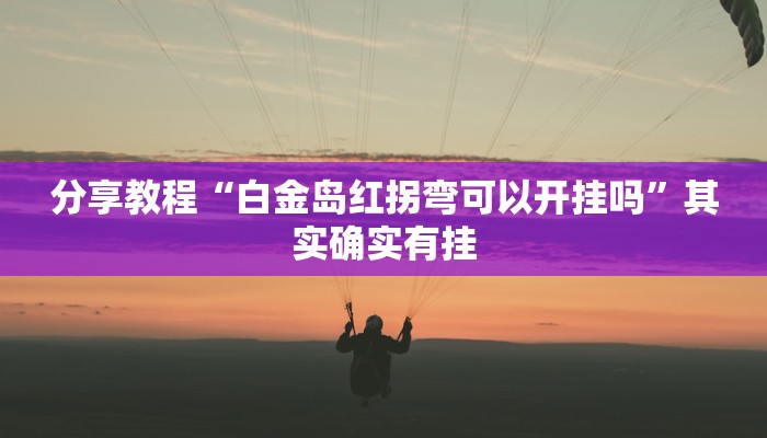 分享教程“白金岛红拐弯可以开挂吗”其实确实有挂