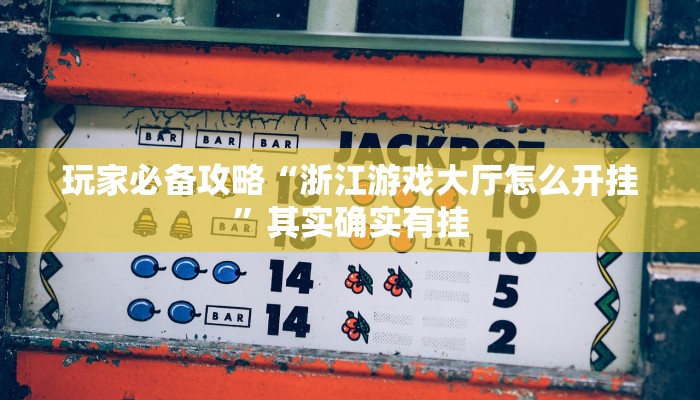 玩家必备攻略“浙江游戏大厅怎么开挂”其实确实有挂