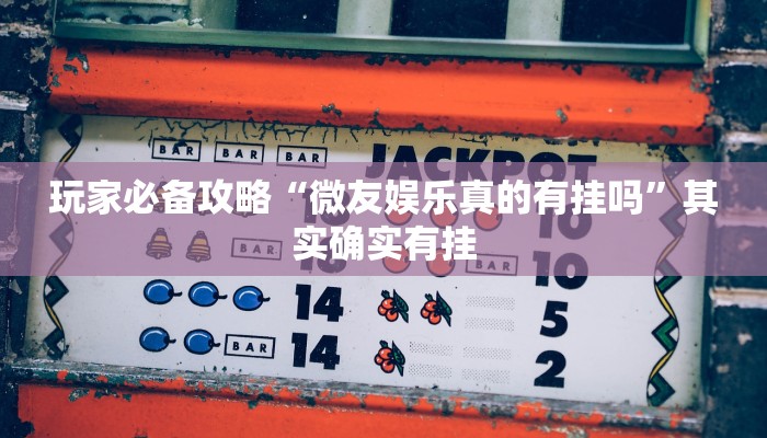 玩家必备攻略“微友娱乐真的有挂吗”其实确实有挂