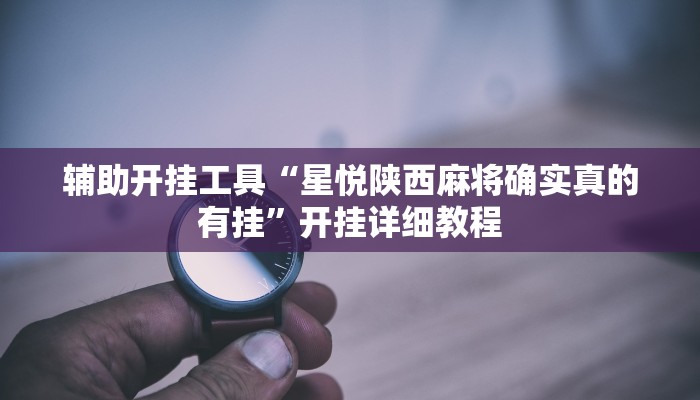 辅助开挂工具“星悦陕西麻将确实真的有挂”开挂详细教程