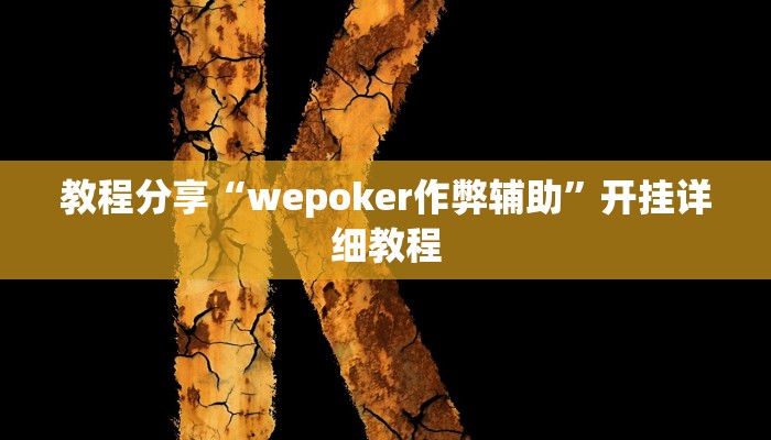 教程分享“wepoker作弊辅助”开挂详细教程