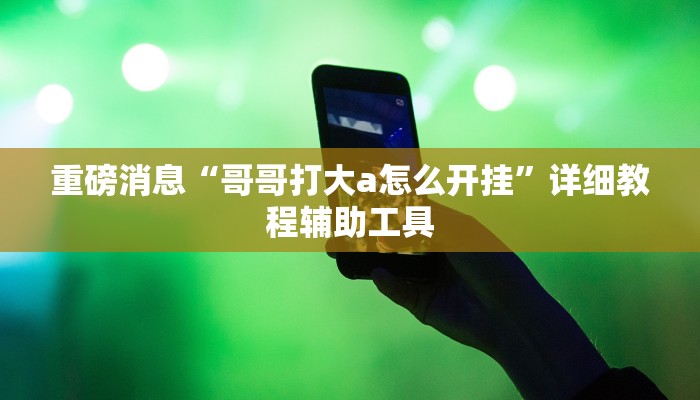 重磅消息“哥哥打大a怎么开挂”详细教程辅助工具