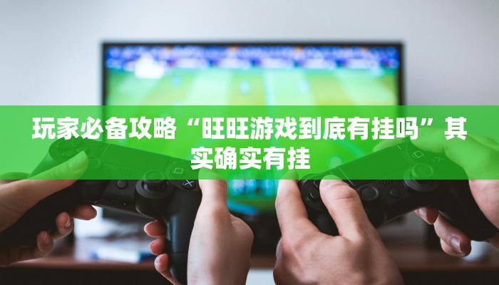 玩家必备攻略“旺旺游戏到底有挂吗”其实确实有挂