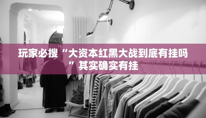 玩家必搜“大资本红黑大战到底有挂吗”其实确实有挂